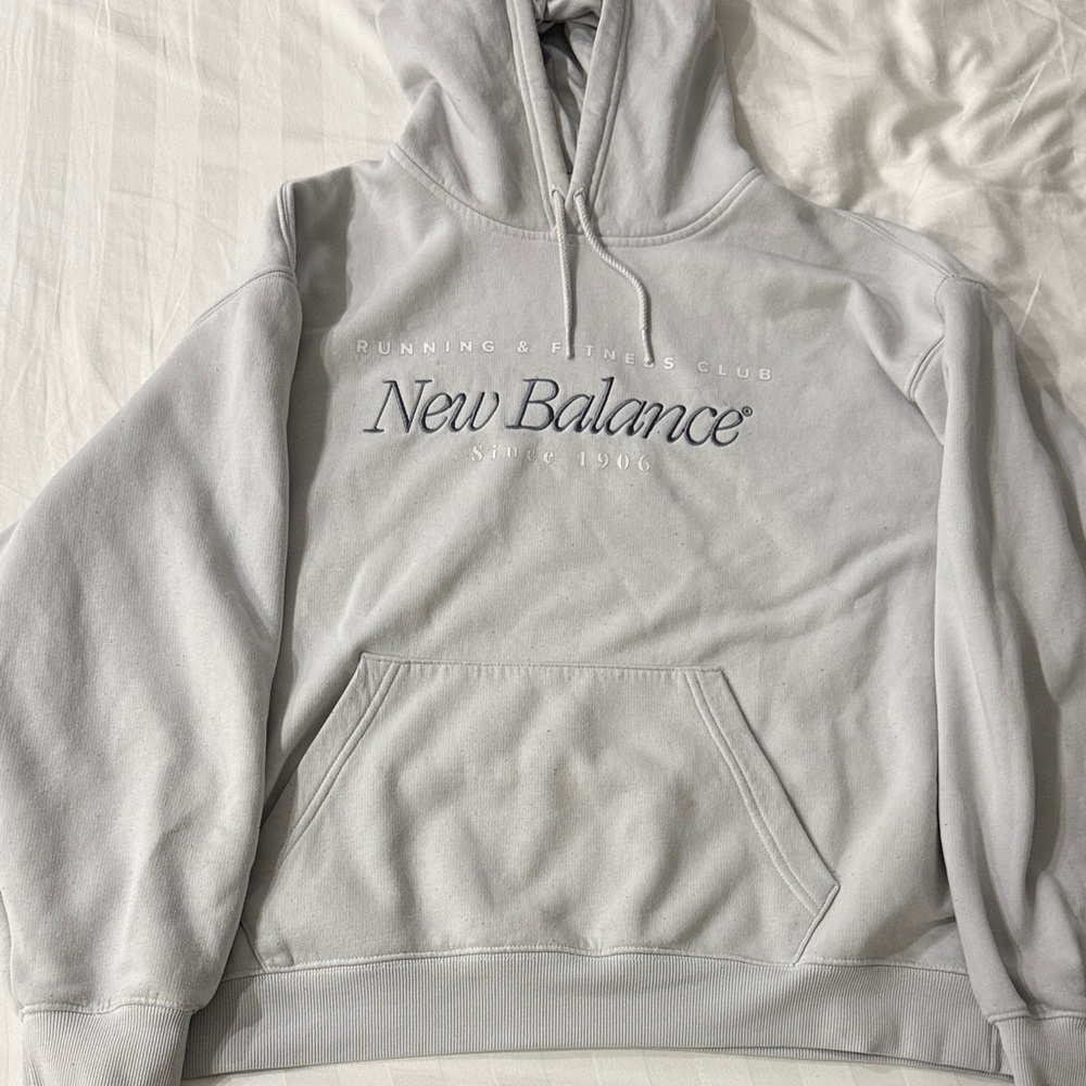 New Balance Gray Crew Neck Sweater Soft Athletic Wear